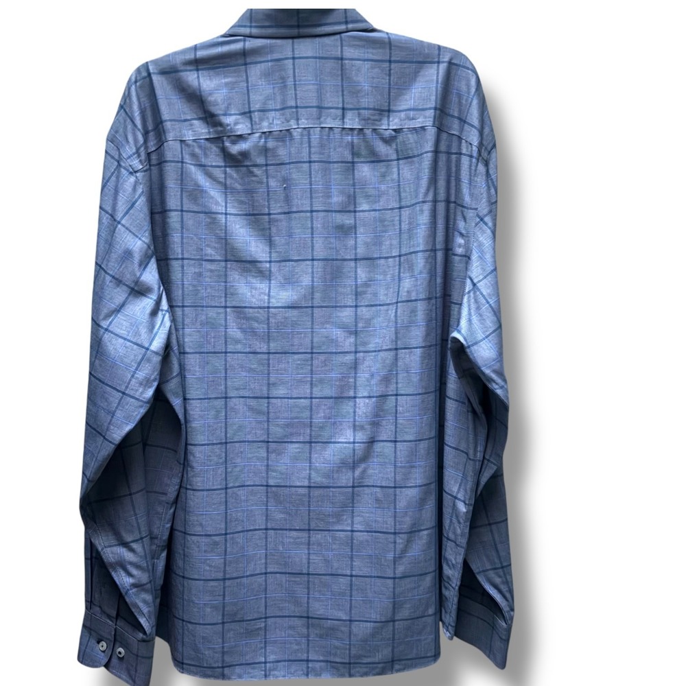 UNTUCKit Ortman WF Blue Windowpane Check Relaxed Fit Shirt XXXL 3XL 40780 Mens - Picture 4 of 7